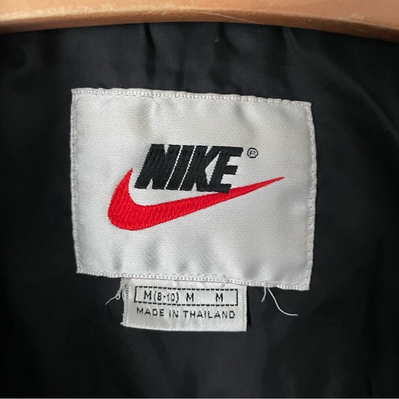 90s Vintage Nike Windbreaker Jacket Full Zip Black White Mens Size Medium - Picture 2 of 10
